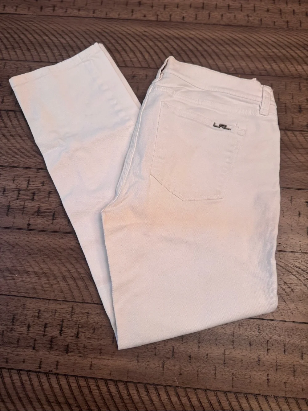 LRL LAUREN JEANS CO RALPH LAUREN White Modern Straight Ankle Jeans